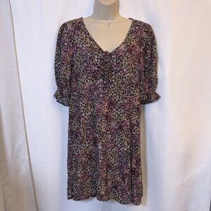 wild fable Floral Print Midi Dress in Black and Pink